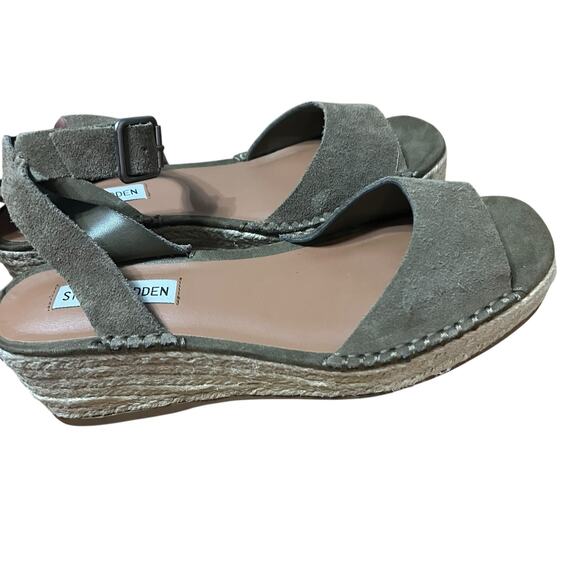 Steve Madden Green Suede Espadrille Platform Elody Sandals Size 8 - Picture 5 of 7
